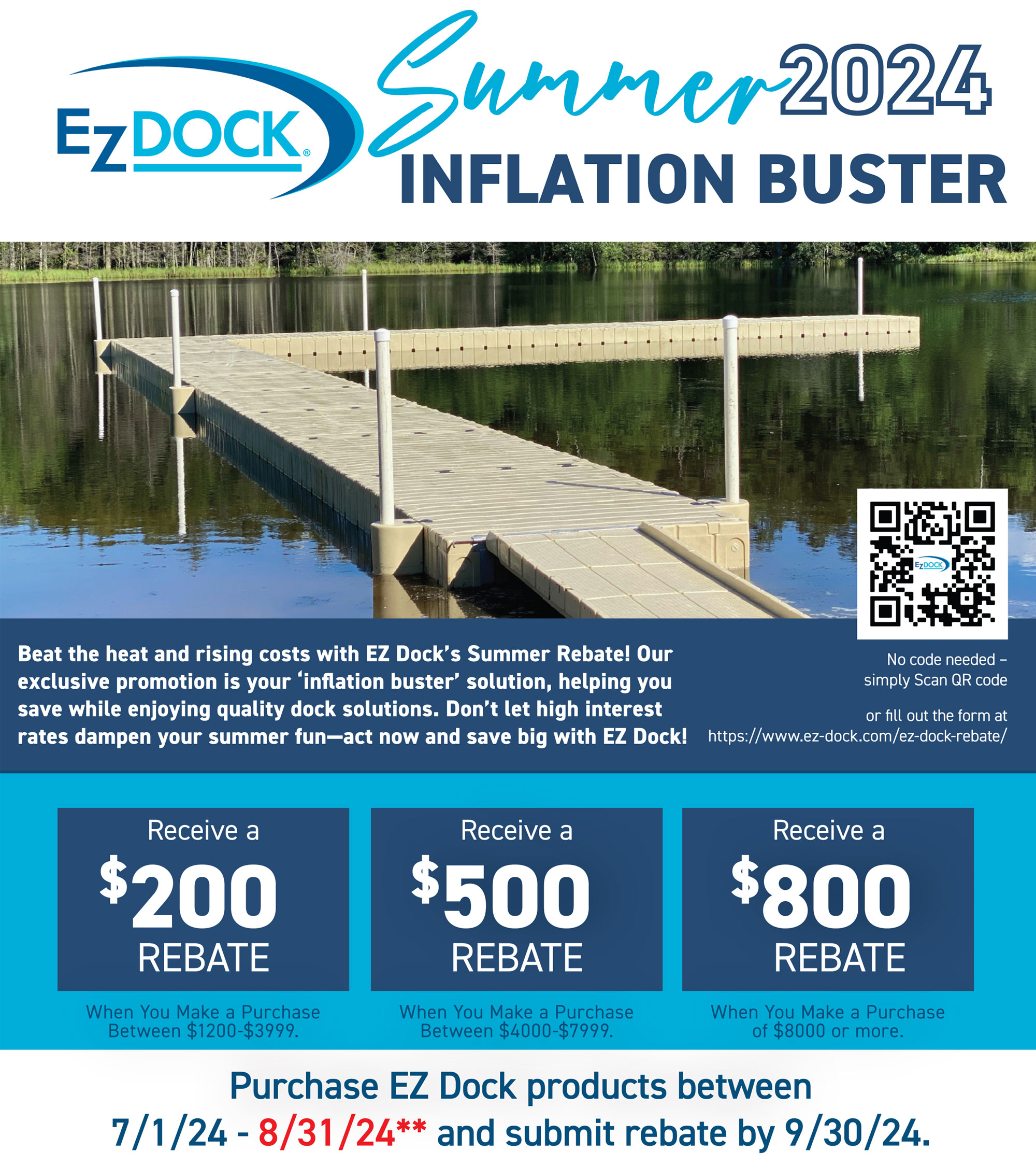 EZDock Summer 2024 Inflation Buster Rebate Offer